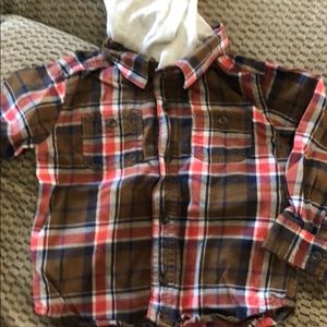 Button up plaid with hood